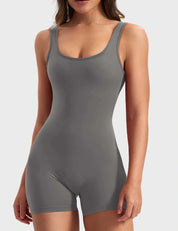 Velafit Lizvette V-Back Romper-Grey