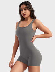Velafit Lizvette V-Back Romper-Grey