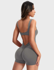 Velafit Lizvette V-Back Romper-Grey
