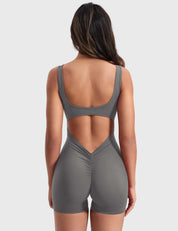 Velafit Lizvette V-Back Romper-Grey
