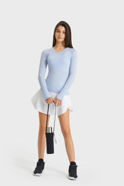 Athlete Seamless Workout Langarm-Top - Hellblau