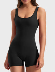 Velafit Lizvette V-Back Romper-Black