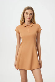 Tennis Sports Fitness Dresses-Brown
