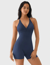 Combinaison dos nu à col en V Velafit Taylor - Bleu marine