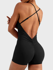 Velaift V-Back Romper-Black