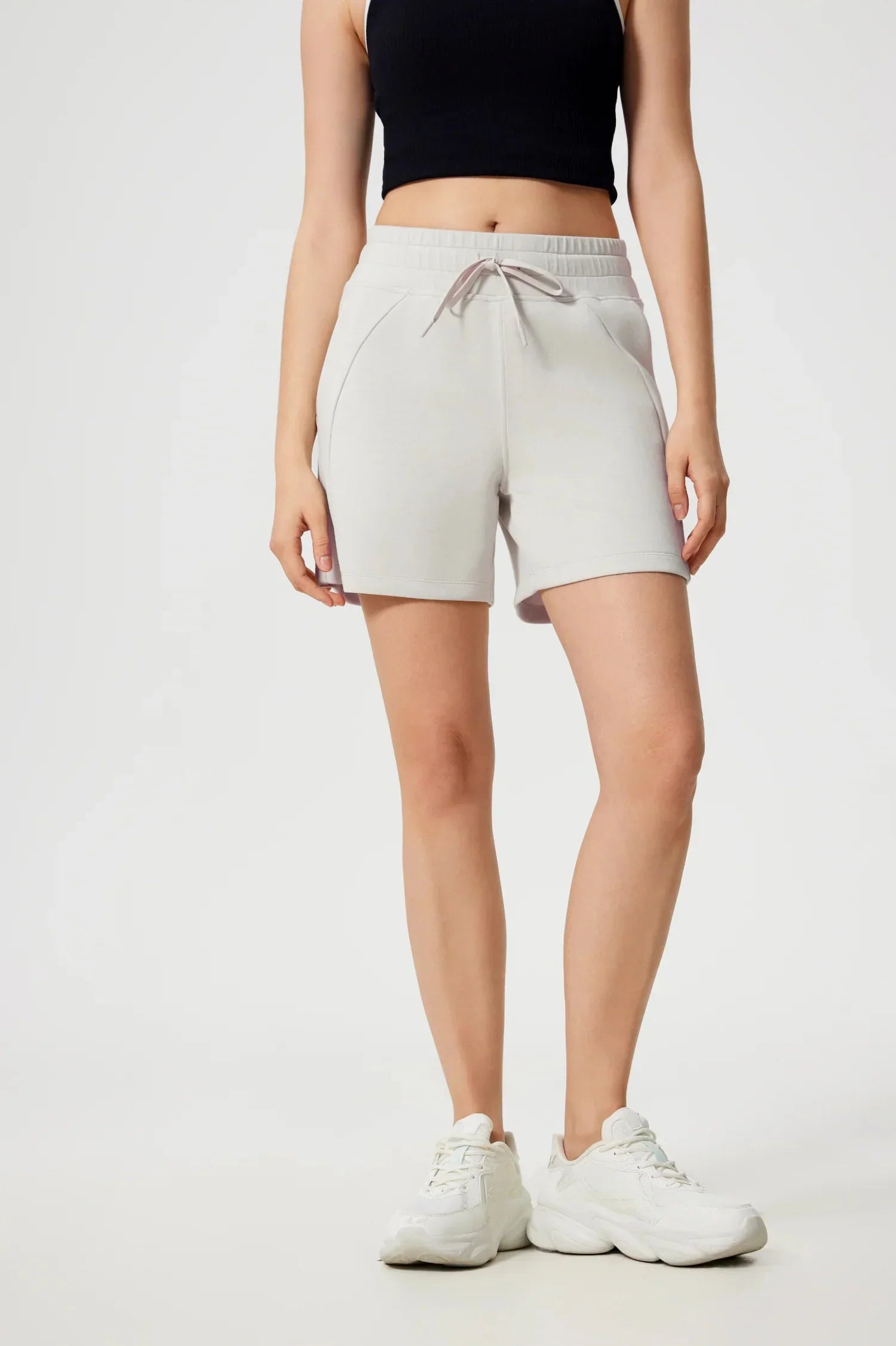All Day Yoga Workout Shorts-White