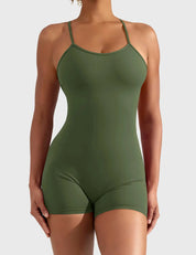 Velaift V-Back Romper-Green