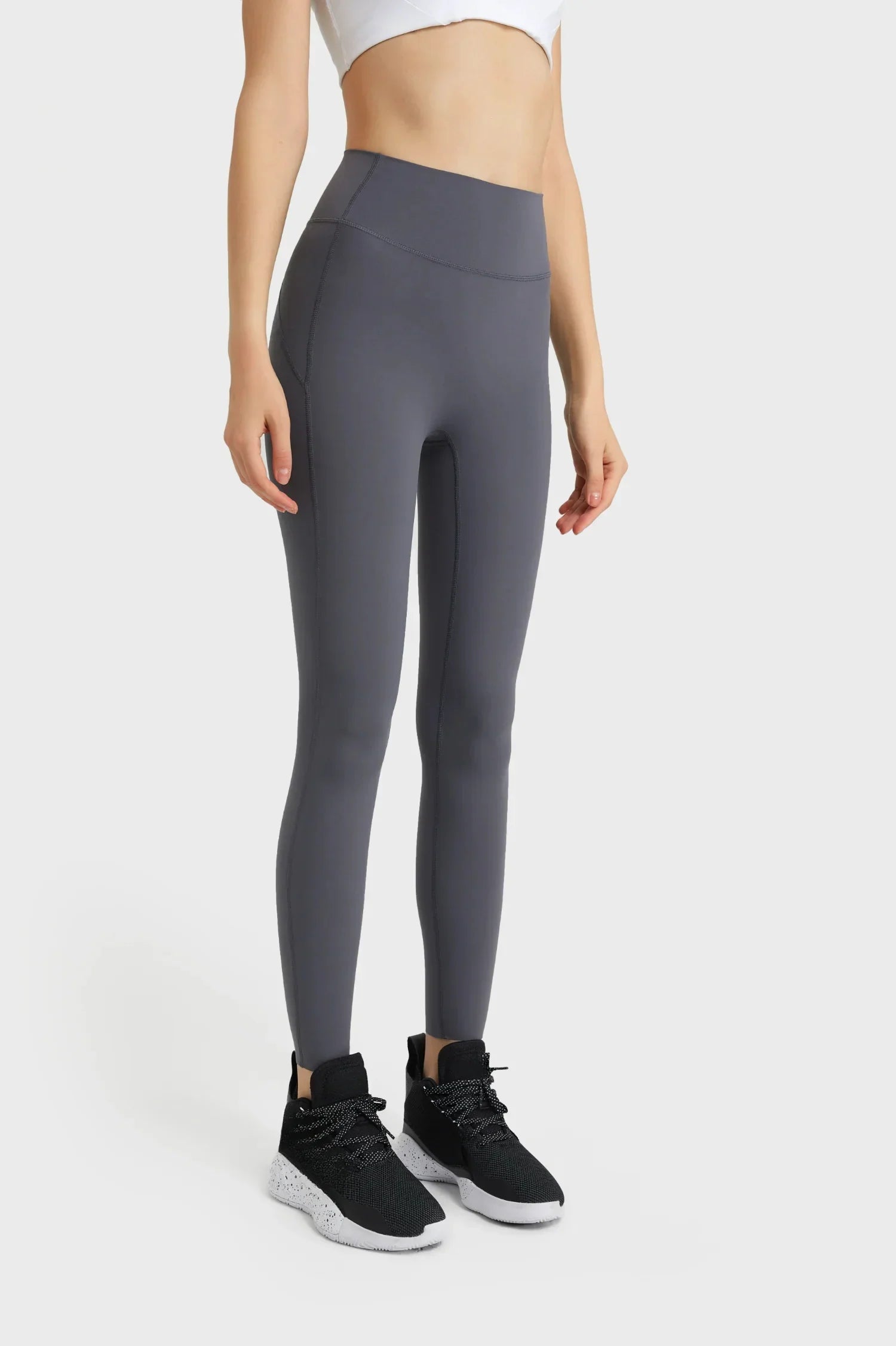 All Day Yoga Training Sports Leggings-Gem gray
