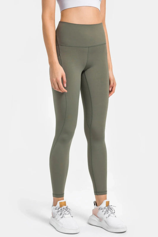 Velafit High-Waisted Workout Leggings-Moss green