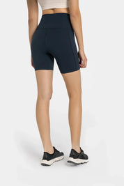 Velafit All Day High Waist Shorts-Navy blue