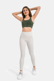 Velafit High-Waisted Workout Leggings-Egg white