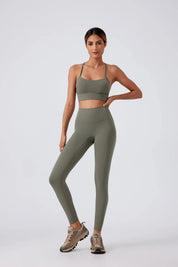 Endurance Yoga Bra-Gray-green