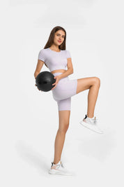 Velafit All Day High Waist Shorts-Mint purple