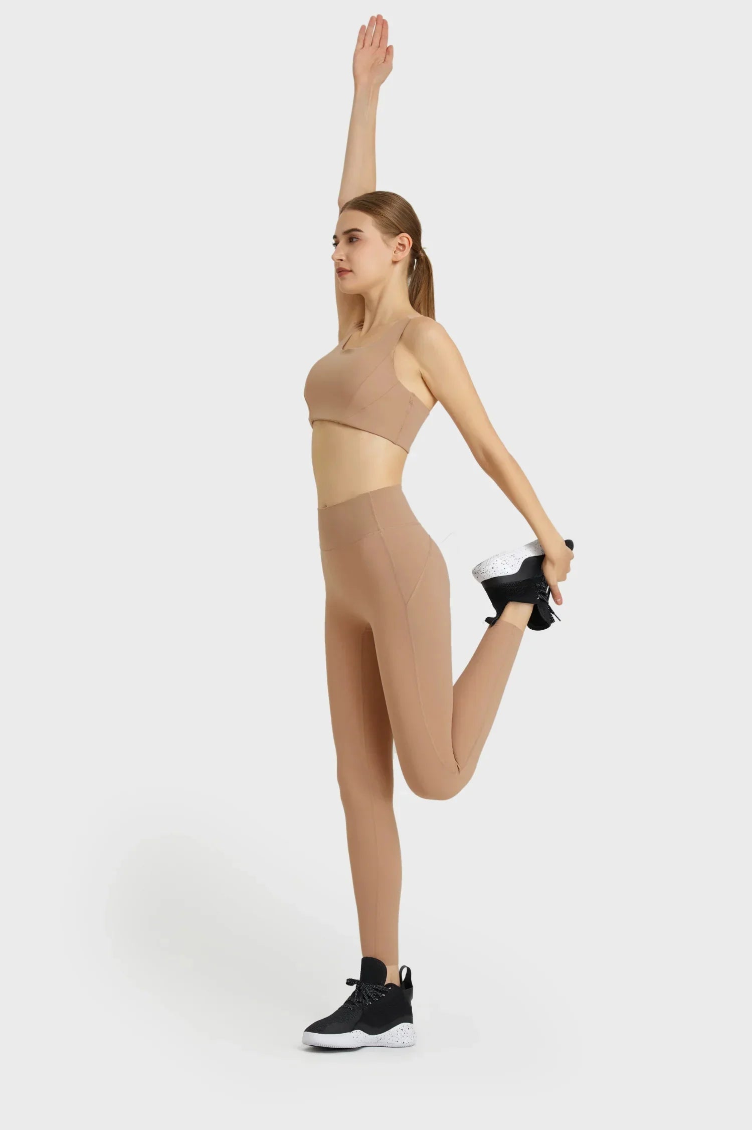 Leggings de sport pour entraînement de yoga toute la journée - Rose marron
