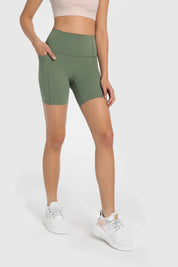 Velafit All Day High Waist Shorts-Green