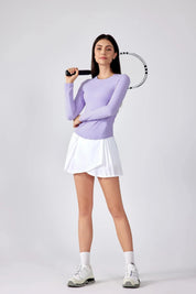 Slim Fit Yoga Fitness Long Sleeve Top-Light purple
