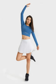 Haut à manches longues pour le yoga et le fitness - Bleu