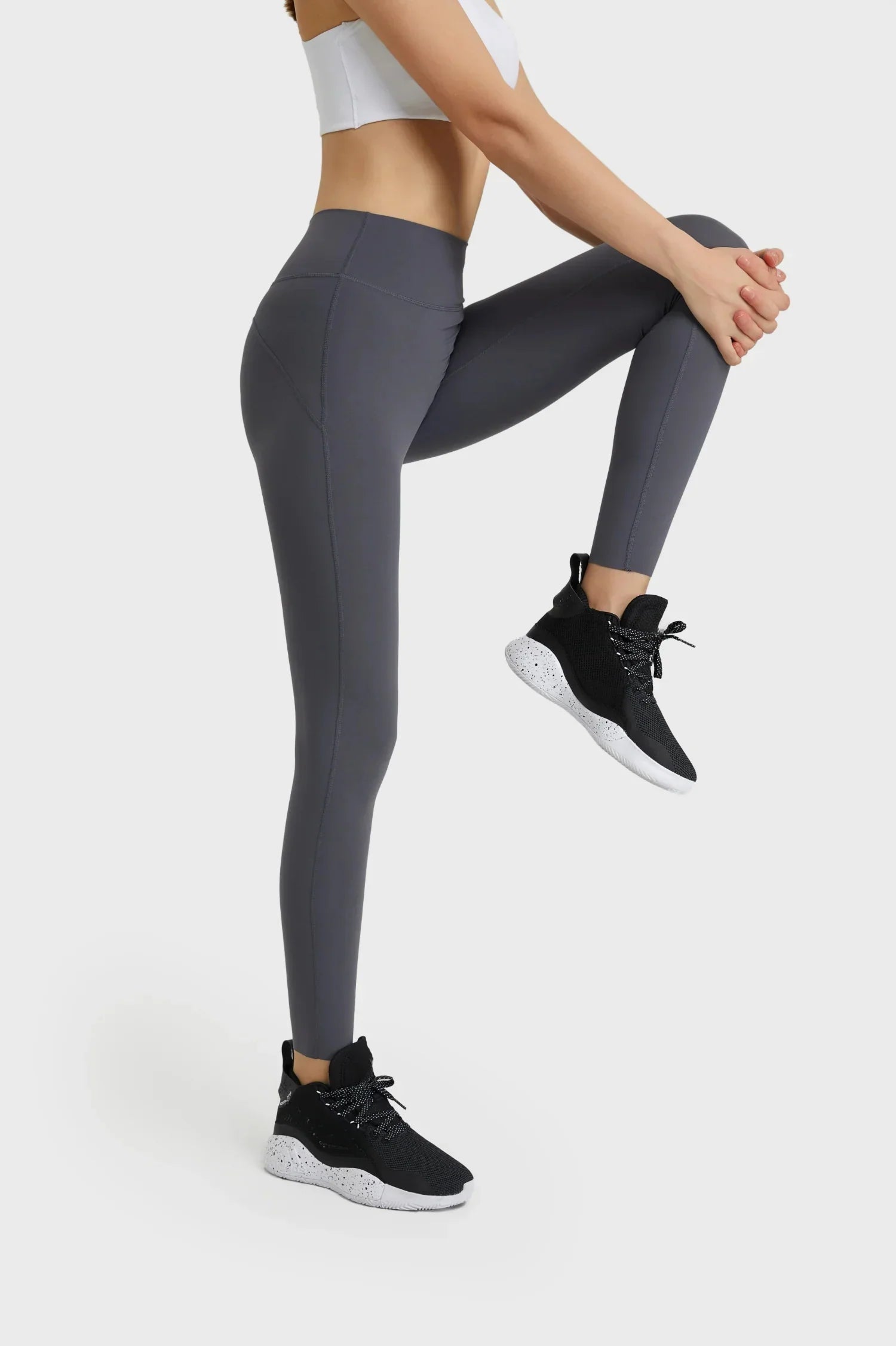 All Day Yoga Training Sports Leggings-Gem gray