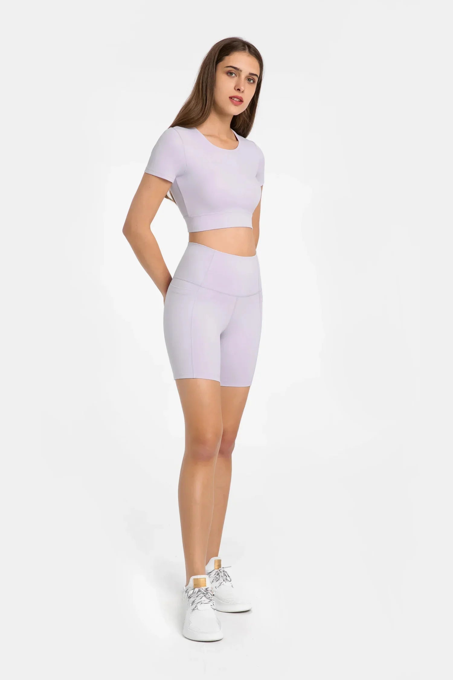 Velafit All Day High Waist Shorts-Mint purple