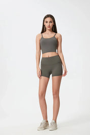 Velafit All Day Fitness Shorts-Dark khaki