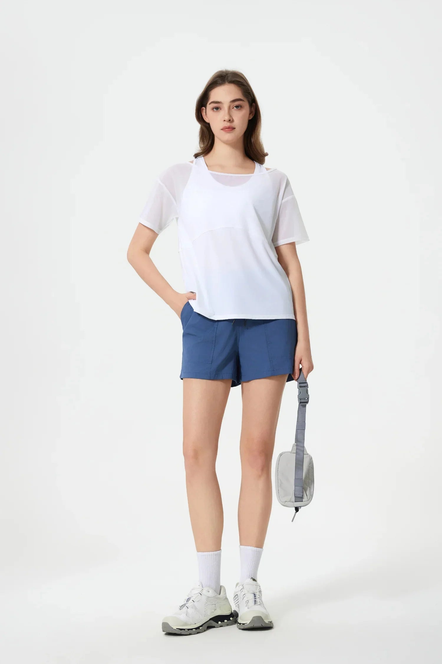 Velafit All Day Sports Shorts-Asphalt blue