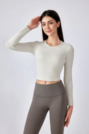 Breathe Easy Long Sleeve Top-Egg white