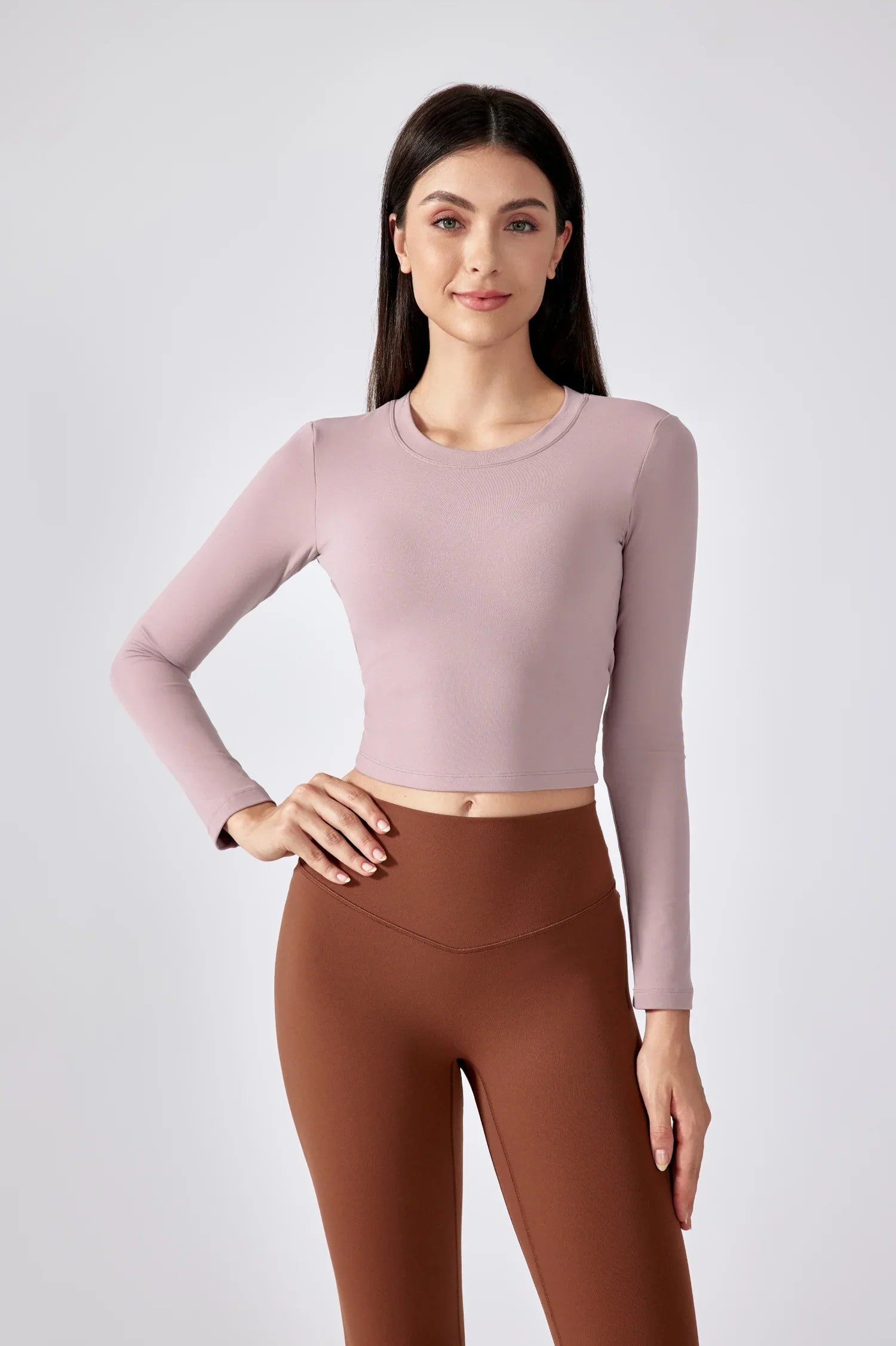 Breathe Easy Long Sleeve Top-Fog pink