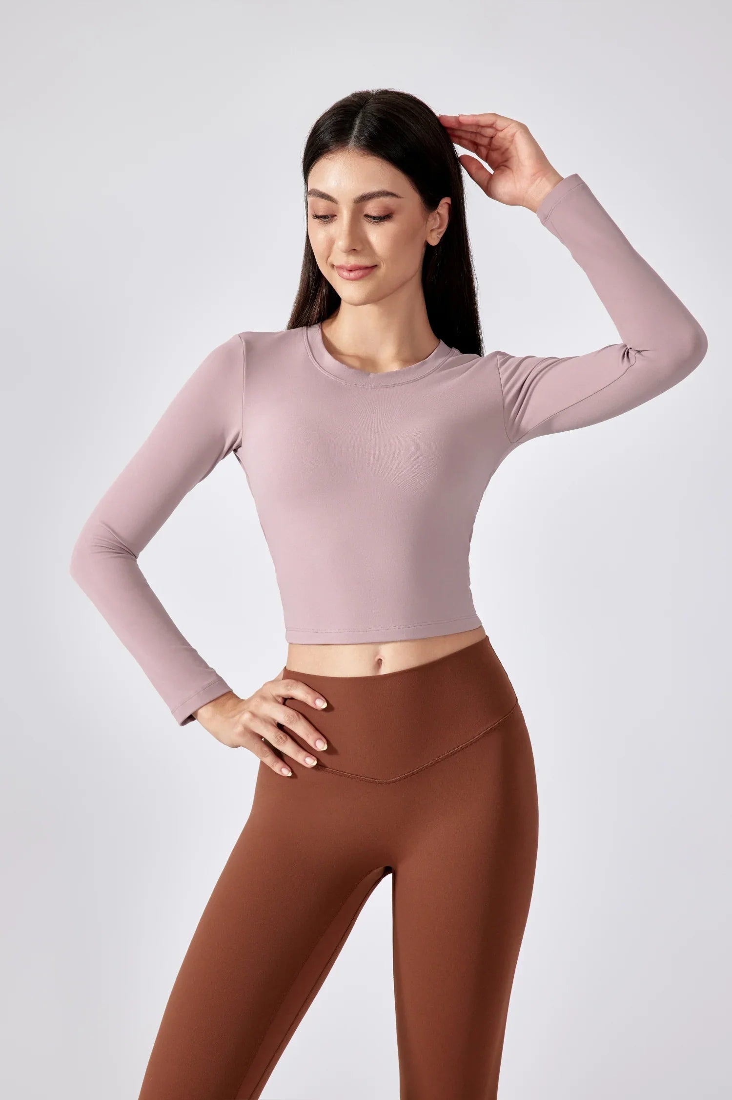Breathe Easy Long Sleeve Top-Fog pink