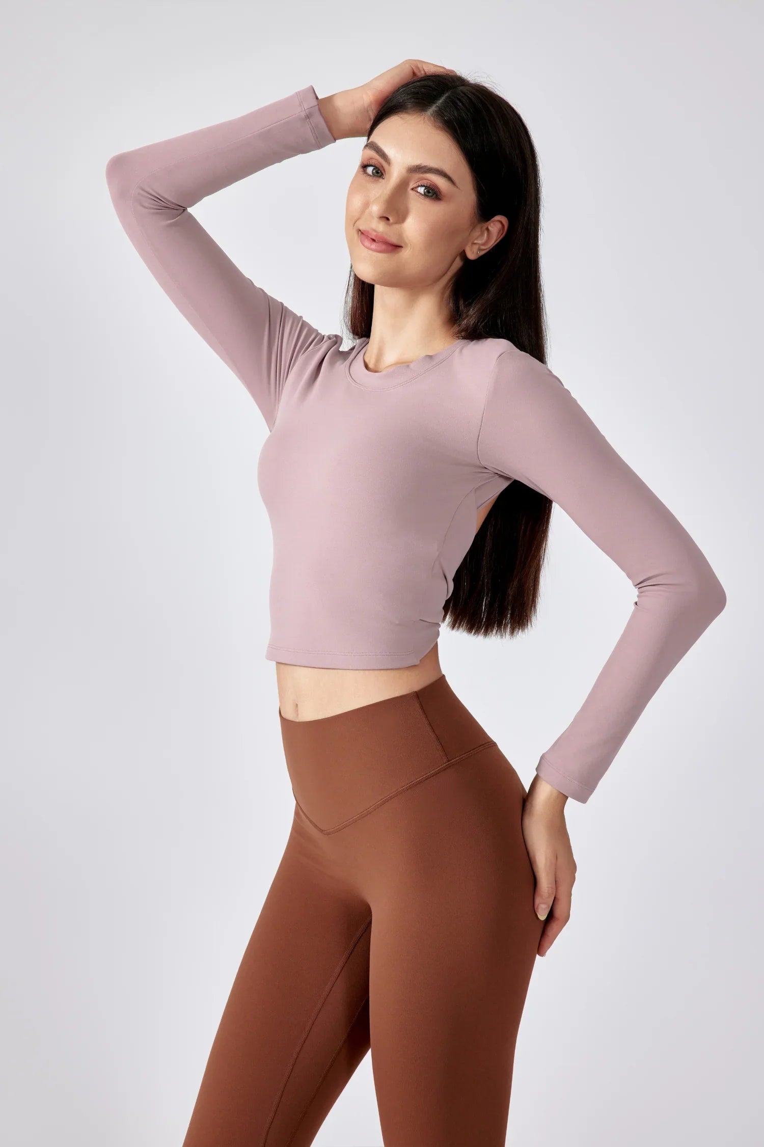 Breathe Easy Long Sleeve Top-Fog pink