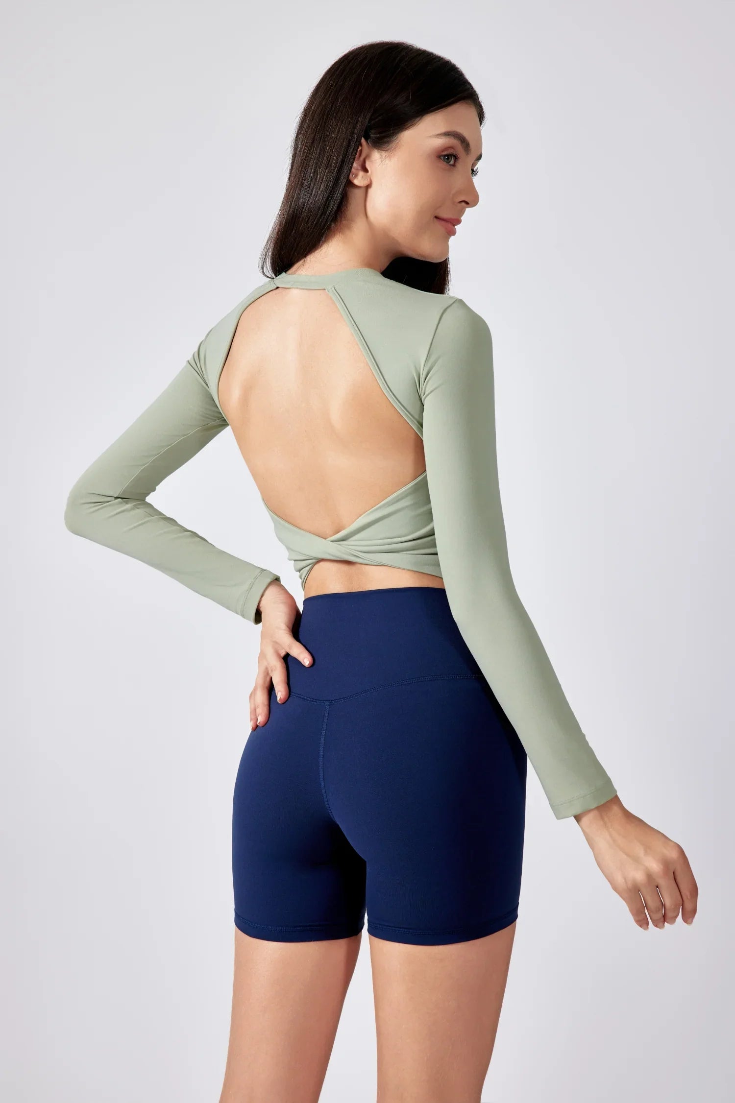 Breathe Easy Long Sleeve Top-Flax green