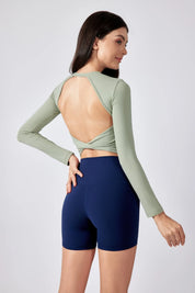 Breathe Easy Long Sleeve Top-Flax green