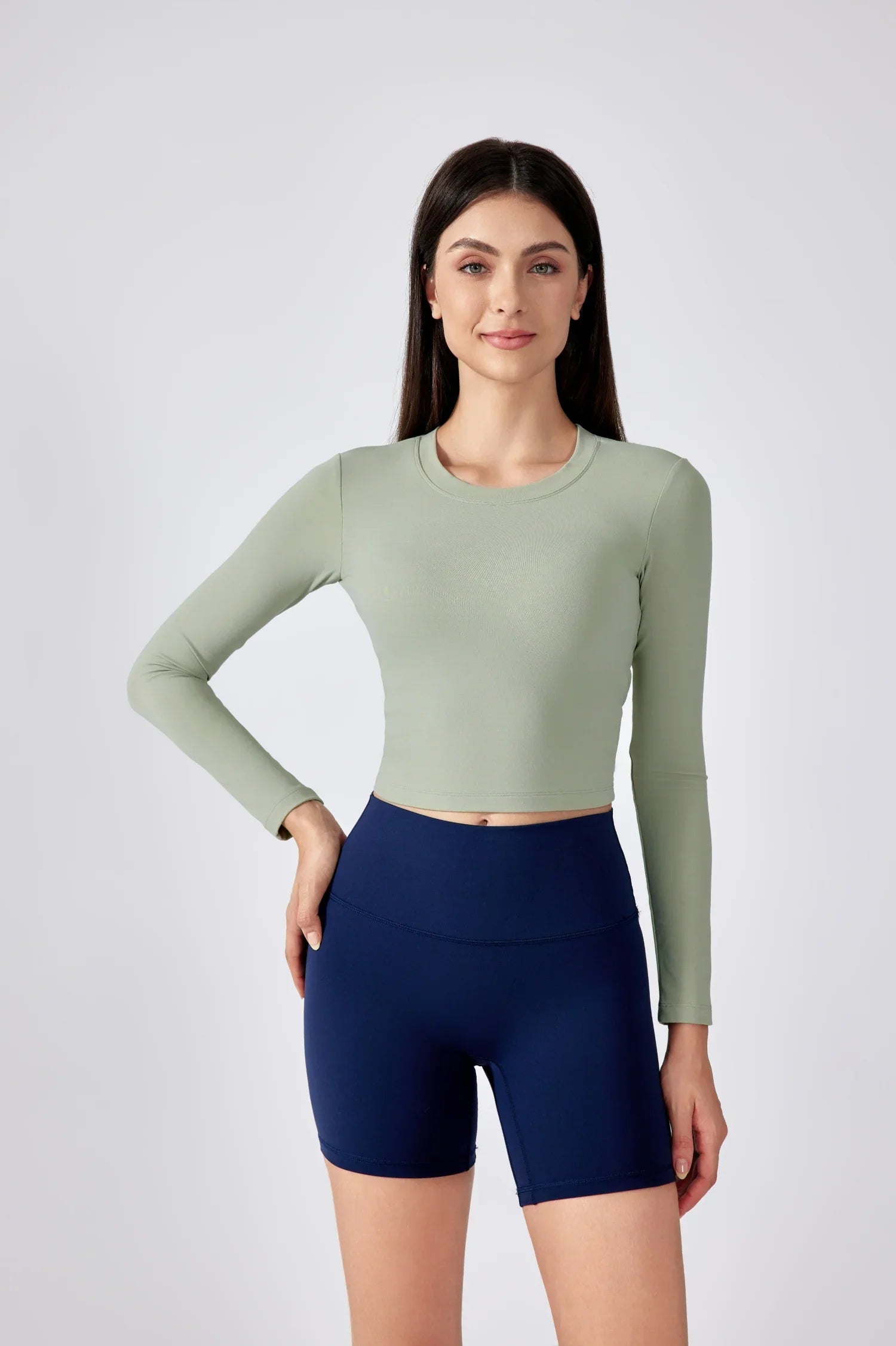 Breathe Easy Long Sleeve Top-Flax green