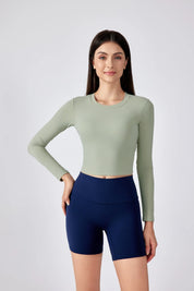 Breathe Easy Long Sleeve Top-Flax green