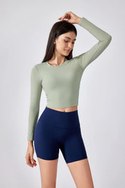 Breathe Easy Long Sleeve Top-Flax green