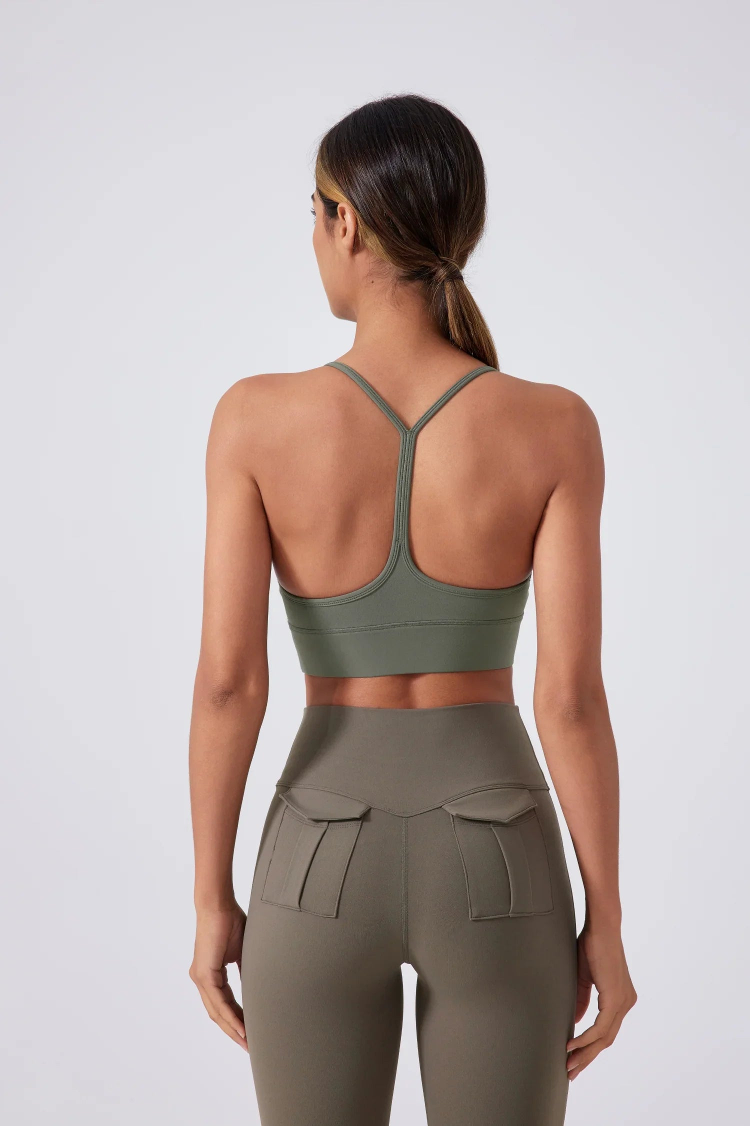 Endurance Yoga Bra-Gray-green