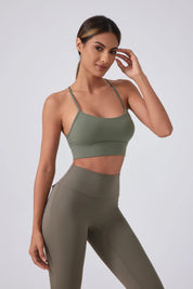 Endurance Yoga Bra-Gray-green