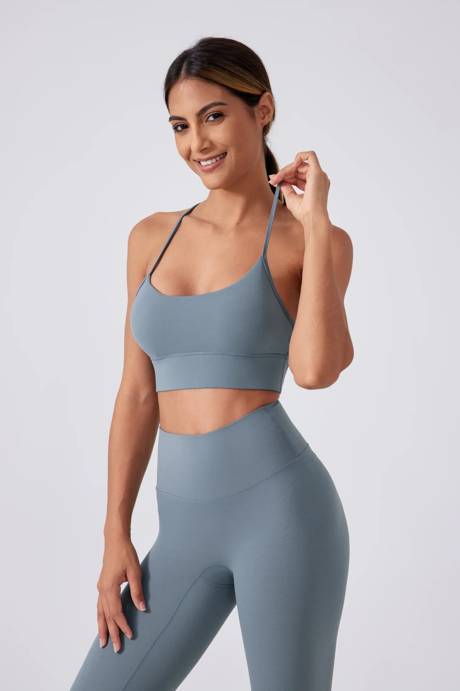 Soutien-gorge de yoga Endurance - Gris-bleu