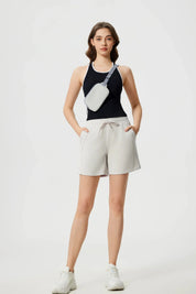 All Day Yoga Workout Shorts-White