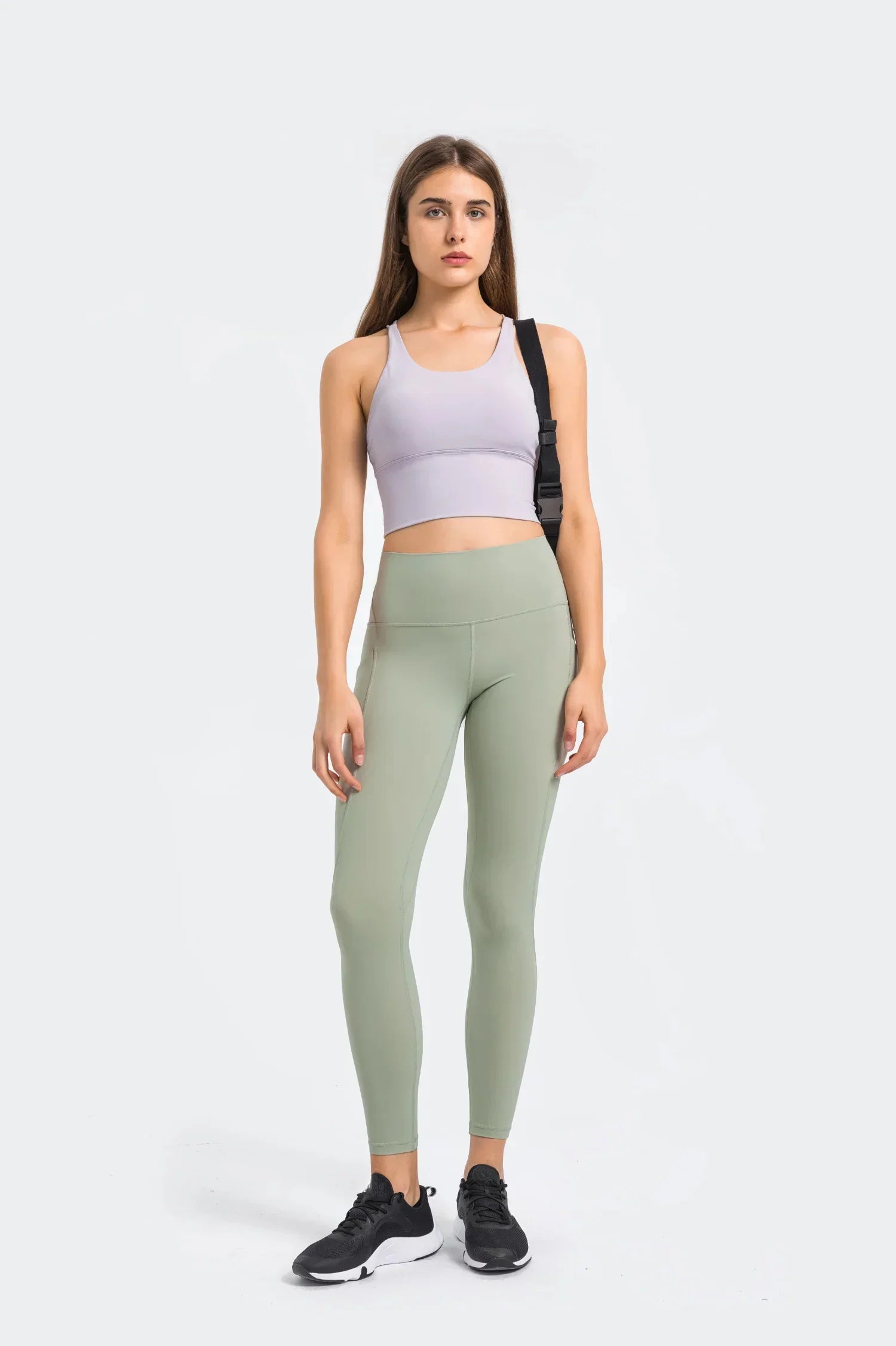 Legging d'entraînement taille haute - Vert thé