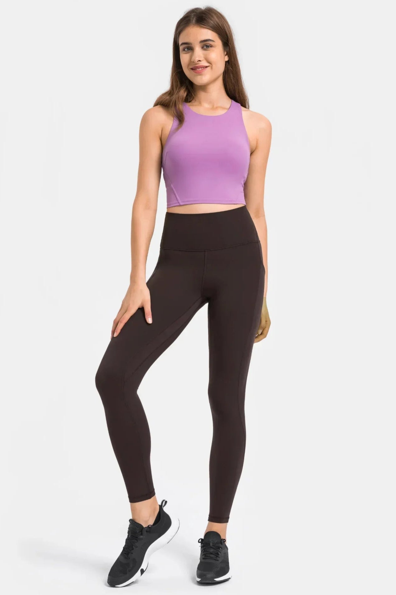 Legging d'entraînement taille haute - Marron foncé
