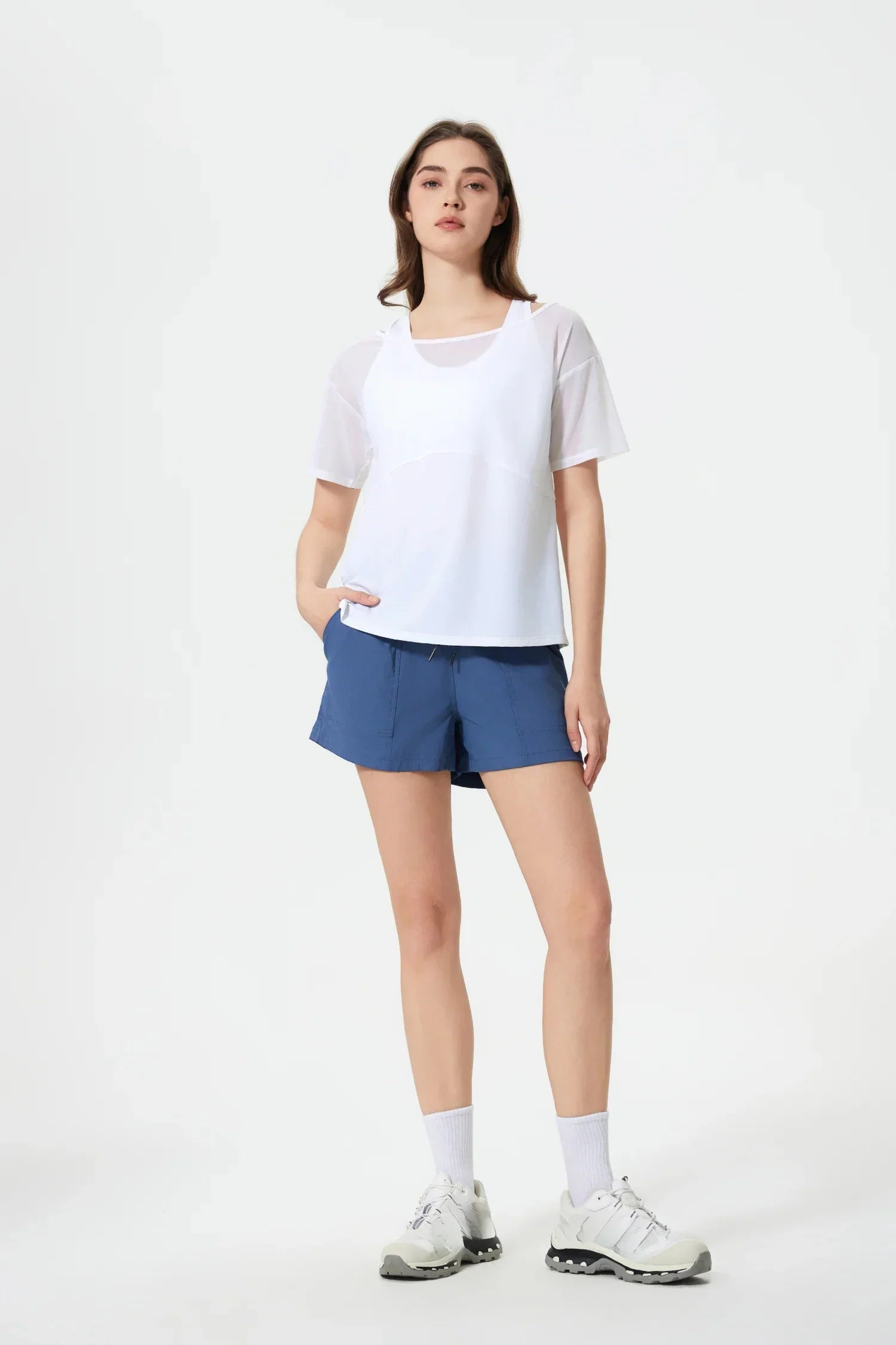 Velafit All Day Sports Shorts-Asphalt blue
