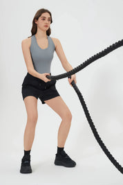 Power Medium Impact Bra Tank-Grau