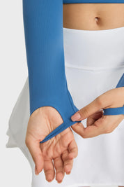 Haut à manches longues pour le yoga et le fitness - Bleu