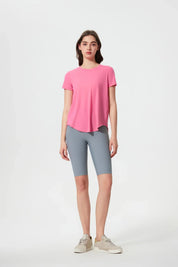 All Day Sports Longline Tee-Pink
