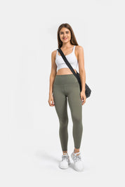 Velafit High-Waisted Workout Leggings-Moss green