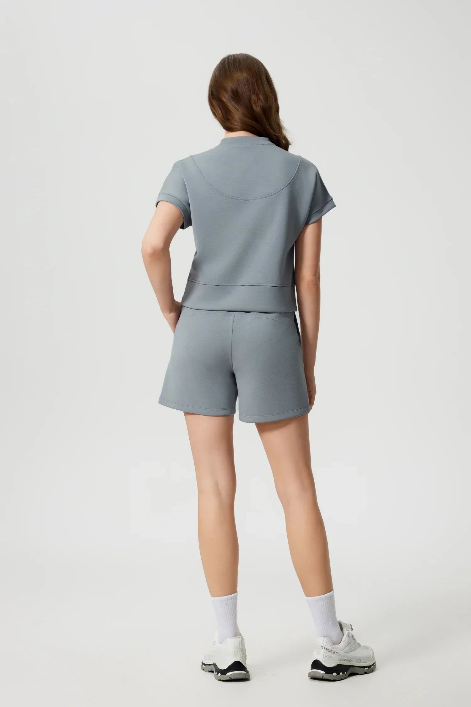 All Day Yoga Workout Shorts-Gray