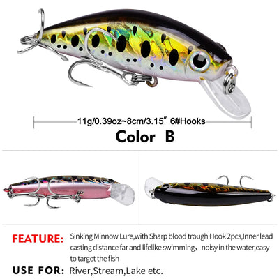 ABYSS 80 Sinking Minnow 3-1/8" - 3/8oz