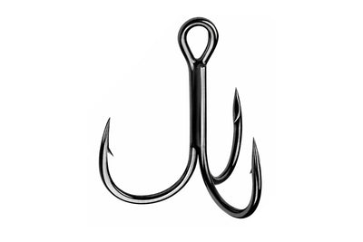 Black Nickel Treble Hook-white
