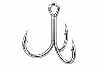 Bright Tin Treble Hook-white