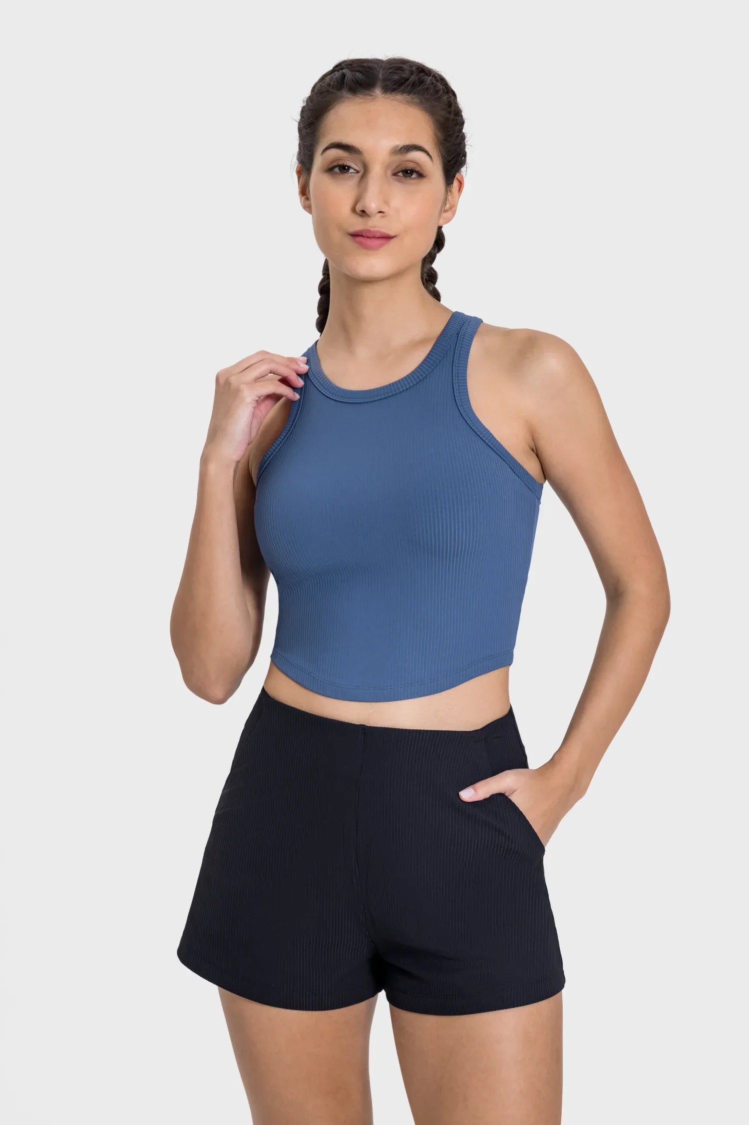 Débardeur de sport sans coutures Athlete - Bleu asphalte